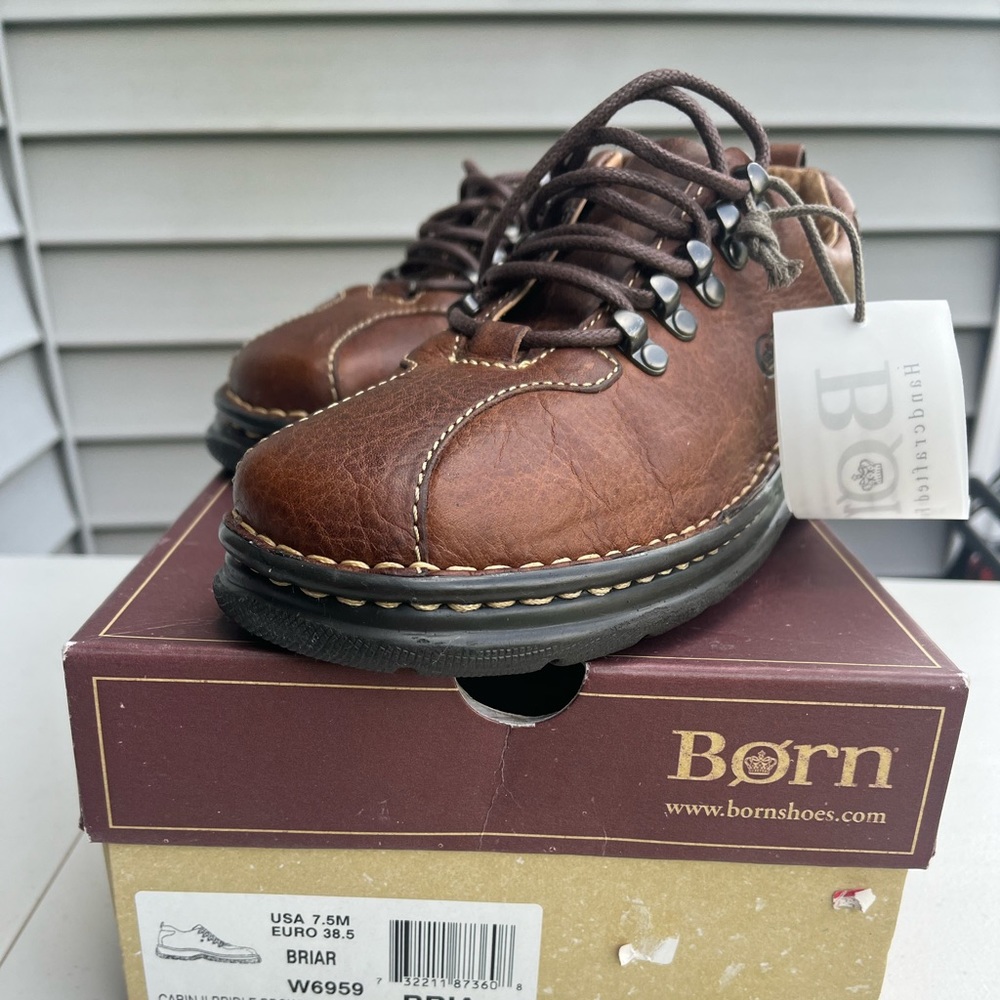 Born Brown Leather Lace-up Oxford Casual Shoes